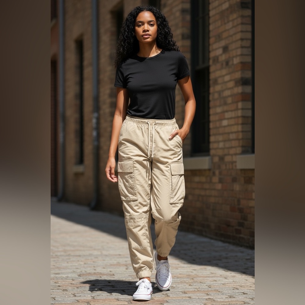 Zara White Drawstring Pants